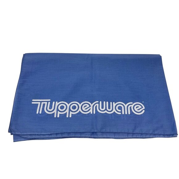 Vintage Tupperware Light Blue Consultant Tablecloth  43x60 - Picture 2 of 3
